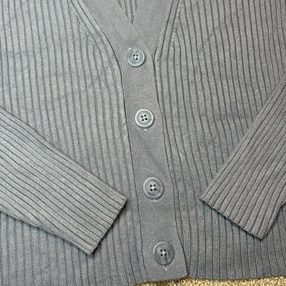Abercrombie & Fitch Blue Ribbed Cardigan Size XL - Picture 3 of 6